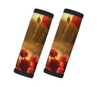 Cozimangoe Luggage Tag&Handle Wrap, 2 Pack Identifier Comfort Grip Soft Surround for Suitcases Travel Bag Backpack Car Seatbelt, Poppy Flower