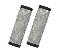 Cozimangoe Luggage Tag&Handle Wrap, 2 Pack Identifier Comfort Grip Soft Surround for Suitcases Travel Bag Backpack Car Seatbelt, Quatrefoil Moroccan Mother of Pearl