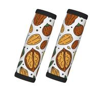 Cozimangoe Luggage Tag&Handle Wrap, 2 Pack Identifier Comfort Grip Soft Surround for Suitcases Travel Bag Backpack Car Seatbelt, Doodle Style Nuts Seeds