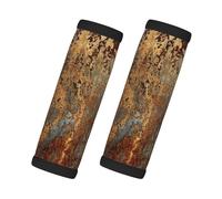 Cozimangoe Luggage Tag&Handle Wrap, 2 Pack Identifier Comfort Grip Soft Surround for Suitcases Travel Bag Backpack Car Seatbelt, Brown Rust Colorful Metal Rusty