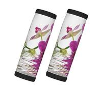 Cozimangoe Luggage Tag&Handle Wrap, 2 Pack Identifier Comfort Grip Soft Surround for Suitcases Travel Bag Backpack Car Seatbelt, Purple Orchid