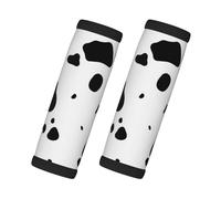 Cozimangoe Luggage Tag&Handle Wrap, 2 Pack Identifier Comfort Grip Soft Surround for Suitcases Travel Bag Backpack Car Seatbelt, Cow Skin Dalmatians Dog Spots Dalmatian