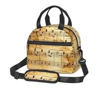 Cozimangoe Lunch Bag, Insulated Adjustable Strap Cooler Bag Multiple Pockets Lunch Organizer for Work Office Picnic Beach, Personalized Music Notes 2