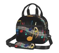 Cozimangoe Lunch Bag, Insulated Adjustable Strap Cooler Bag Multiple Pockets Lunch Organizer for Work Office Picnic Beach, Personalized Music Notes 1