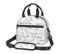Cozimangoe Lunch Bag, Insulated Adjustable Strap Cooler Bag Multiple Pockets Lunch Organizer for Work Office Picnic Beach, Personalized Hand Drawn Chemical Formula