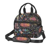 Cozimangoe Lunch Bag, Insulated Adjustable Strap Cooler Bag Multiple Pockets Lunch Organizer for Work Office Picnic Beach, Personalized Colorful Scientific Formulas Calculations Board