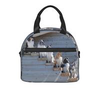 Cozimangoe Lunch Bag, Insulated Adjustable Strap Cooler Bag Multiple Pockets Lunch Organizer for Work Office Picnic Beach, Personalized Dogs Border Collie Shetland Sheepdogs Alaskan
