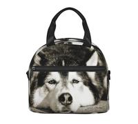 Cozimangoe Lunch Bag, Insulated Adjustable Strap Cooler Bag Multiple Pockets Lunch Organizer for Work Office Picnic Beach, Personalized Siberian Husky