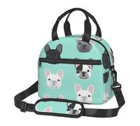 Cozimangoe Lunch Bag, Insulated Adjustable Strap Cooler Bag Multiple Pockets Lunch Organizer for Work Office Picnic Beach, Personalized French Bulldogs French Bulldog