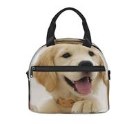 Cozimangoe Lunch Bag, Insulated Adjustable Strap Cooler Bag Multiple Pockets Lunch Organizer for Work Office Picnic Beach, Personalized A Golden Retriever