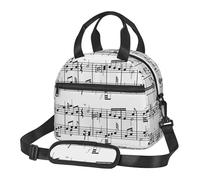 Cozimangoe Lunch Bag, Insulated Adjustable Strap Cooler Bag Multiple Pockets Lunch Organizer for Work Office Picnic Beach, Personalized Musical Notes On The Clef