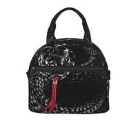 Cozimangoe Lunch Bag, Insulated Adjustable Strap Cooler Bag Multiple Pockets Lunch Organizer for Work Office Picnic Beach, Personalized Cool Black Cobra Snake