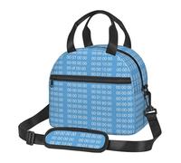 Cozimangoe Lunch Bag, Insulated Adjustable Strap Cooler Bag Multiple Pockets Lunch Organizer for Work Office Picnic Beach, Personalized Programmer Blue Binary Computer Code