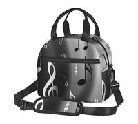 Cozimangoe Lunch Bag, Insulated Adjustable Strap Cooler Bag Multiple Pockets Lunch Organizer for Work Office Picnic Beach, Personalized Music Notes Print