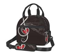 Cozimangoe Lunch Bag, Insulated Adjustable Strap Cooler Bag Multiple Pockets Lunch Organizer for Work Office Picnic Beach, Personalized Love Music Notes