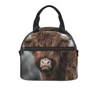 Cozimangoe Lunch Bag, Insulated Adjustable Strap Cooler Bag Multiple Pockets Lunch Organizer for Work Office Picnic Beach, Personalized Highland Cow Scottish Wildlife