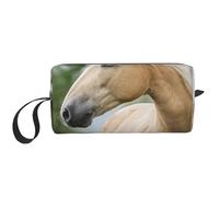 Cozimangoe Makeup Bag, Cosmetic Bag for Padded Travel Pouch Zippered Handle Multi-Purpose Small, School Work Trip Home Storage, Personalized Beautiful Palomino Horse Lavender