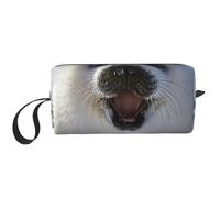 Cozimangoe Makeup Bag, Cosmetic Bag for Padded Travel Pouch Zippered Handle Multi-Purpose Small, School Work Trip Home Storage, Personalized Harp Seal Painting Wallpaper