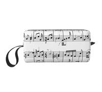 Cozimangoe Makeup Bag, Cosmetic Bag for Padded Travel Pouch Zippered Handle Multi-Purpose Small, School Work Trip Home Storage, Personalized Musical Notes On The Clef
