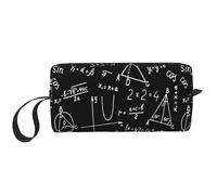 Cozimangoe Makeup Bag, Cosmetic Bag for Padded Travel Pouch Zippered Handle Multi-Purpose Small, School Work Trip Home Storage, Personalized Algebra Geometry Abstract Math