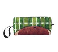 Cozimangoe Makeup Bag, Cosmetic Bag for Padded Travel Pouch Zippered Handle Multi-Purpose Small, School Work Trip Home Storage, Personalized American Football Field and Ball