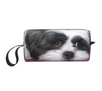 Cozimangoe Makeup Bag, Cosmetic Bag for Padded Travel Pouch Zippered Handle Multi-Purpose Small, School Work Trip Home Storage, Personalized Cute Shih Tzu Dog (2)