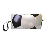 Cozimangoe Makeup Bag, Cosmetic Bag for Padded Travel Pouch Zippered Handle Multi-Purpose Small, School Work Trip Home Storage, Personalized Basket Soccer Ball On The Field