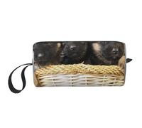 Cozimangoe Makeup Bag, Cosmetic Bag for Padded Travel Pouch Zippered Handle Multi-Purpose Small, School Work Trip Home Storage, Personalized Little German Shepherd Dog Printed