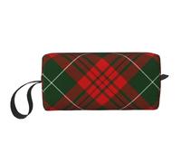 Cozimangoe Makeup Bag, Cosmetic Bag for Padded Travel Pouch Zippered Handle Multi-Purpose Small, School Work Trip Home Storage, Personalized Christmas Scottish Tartan