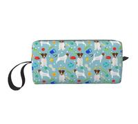 Cozimangoe Makeup Bag, Cosmetic Bag for Padded Travel Pouch Zippered Handle Multi-Purpose Small, School Work Trip Home Storage, Personalized Jack Russell Dog Toys Jack Russells Dogs Lovers Dog