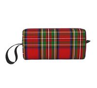Cozimangoe Makeup Bag, Cosmetic Bag for Padded Travel Pouch Zippered Handle Multi-Purpose Small, School Work Trip Home Storage, Personalized Scottish Clan Stewart Tartan Plaid