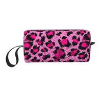 Cozimangoe Makeup Bag, Cosmetic Bag for Padded Travel Pouch Zippered Handle Multi-Purpose Small, School Work Trip Home Storage, Personalized Luxury Pink Leopard Beauty Fashion
