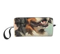 Cozimangoe Makeup Bag, Cosmetic Bag for Padded Travel Pouch Zippered Handle Multi-Purpose Small, School Work Trip Home Storage, Personalized Bernese Mountain Dog Realistic Portrait Berner