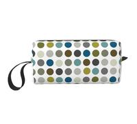 Cozimangoe Makeup Bag, Cosmetic Bag for Padded Travel Pouch Zippered Handle Multi-Purpose Small, School Work Trip Home Storage, Personalized Retro Mod Polka Dot Pattern