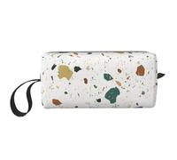 Cozimangoe Makeup Bag, Cosmetic Bag for Padded Travel Pouch Zippered Handle Multi-Purpose Small, School Work Trip Home Storage, Personalized Terrazzo Seamless Patterns Classic Italian Marble