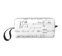 Cozimangoe Makeup Bag, Cosmetic Bag for Padded Travel Pouch Zippered Handle Multi-Purpose Small, School Work Trip Home Storage, Personalized Mathematics and Geometry with Scientific Formulas