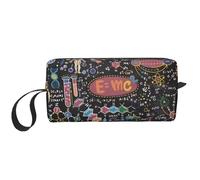 Cozimangoe Makeup Bag, Cosmetic Bag for Padded Travel Pouch Zippered Handle Multi-Purpose Small, School Work Trip Home Storage, Personalized Colorful Scientific Formulas Calculations Board