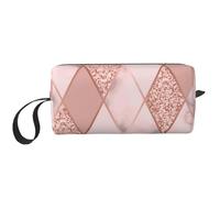 Cozimangoe Makeup Bag, Cosmetic Bag for Padded Travel Pouch Zippered Handle Multi-Purpose Small, School Work Trip Home Storage, Personalized Marble Luxury Geometric