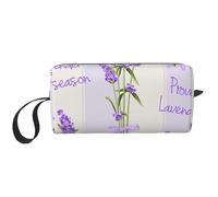 Cozimangoe Makeup Bag, Cosmetic Bag for Padded Travel Pouch Zippered Handle Multi-Purpose Small, School Work Trip Home Storage, Personalized Lavender Season Aroma Charming