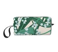Cozimangoe Makeup Bag, Cosmetic Bag for Padded Travel Pouch Zippered Handle Multi-Purpose Small, School Work Trip Home Storage, Personalized Lily of The Valley