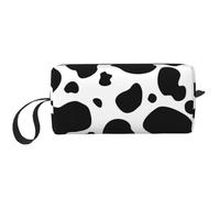 Cozimangoe Makeup Bag, Cosmetic Bag for Padded Travel Pouch Zippered Handle Multi-Purpose Small, School Work Trip Home Storage, Personalized Cowhide Milk Cow Print