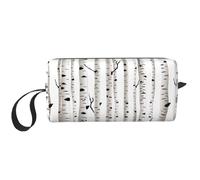 Cozimangoe Makeup Bag, Cosmetic Bag for Padded Travel Pouch Zippered Handle Multi-Purpose Small, School Work Trip Home Storage, Personalized Hand Drawn Birch Tree