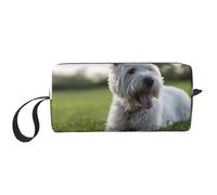 Cozimangoe Makeup Bag, Cosmetic Bag for Padded Travel Pouch Zippered Handle Multi-Purpose Small, School Work Trip Home Storage, Personalized Westie Lawn West Highland White Terrier Dogs