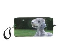 Cozimangoe Makeup Bag, Cosmetic Bag for Padded Travel Pouch Zippered Handle Multi-Purpose Small, School Work Trip Home Storage, Personalized Bedlington Terrier Funny Dogs Furry Dogs Pets