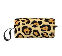 Cozimangoe Makeup Bag, Cosmetic Bag for Padded Travel Pouch Zippered Handle Multi-Purpose Small, School Work Trip Home Storage, Personalized Beautiful Leopard Print Printed