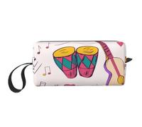 Cozimangoe Makeup Bag, Cosmetic Bag for Padded Travel Pouch Zippered Handle Multi-Purpose Small, School Work Trip Home Storage, Personalized Music Records Blues Music is My Life Theme