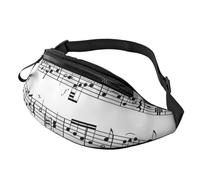 Cozimangoe Musical Notes On The Clef, Waist Bag, Women Men Travel Essentials Earphone Hole Belt Bag with Adjustable Strap Bum Bag, for Travel Hiking Running Cycling Concert