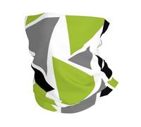 Cozimangoe Neck Gaiter for Men Women, Multifunctional Neck Warmer For Stretchy Moisture Wicking, Motorcycle Riding Festival Workout, Personalized Random Triangles Lime Green Gray Black On White