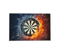 Cozimangoe New Dart Board, Placemats 4 Set, 12x18 Inch Heat Resistant Washable Place Mats for Table Scalloped Edges Decorative, Kitchen Dining Wedding