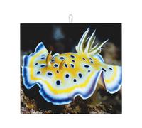 Cozimangoe Nudibranch Red Sea, Dish Drying Mat, 18x16 Inch Absorbent Microfiber Quick Dry Machine Washable for Dishes Pots Pans Glassware Coffee Bar Under Rack